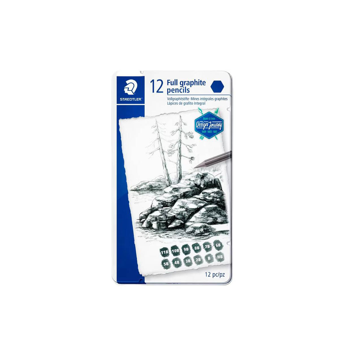 مداد گرافیت خالص استدلر ۱۲ عددی (full graphite pencils)