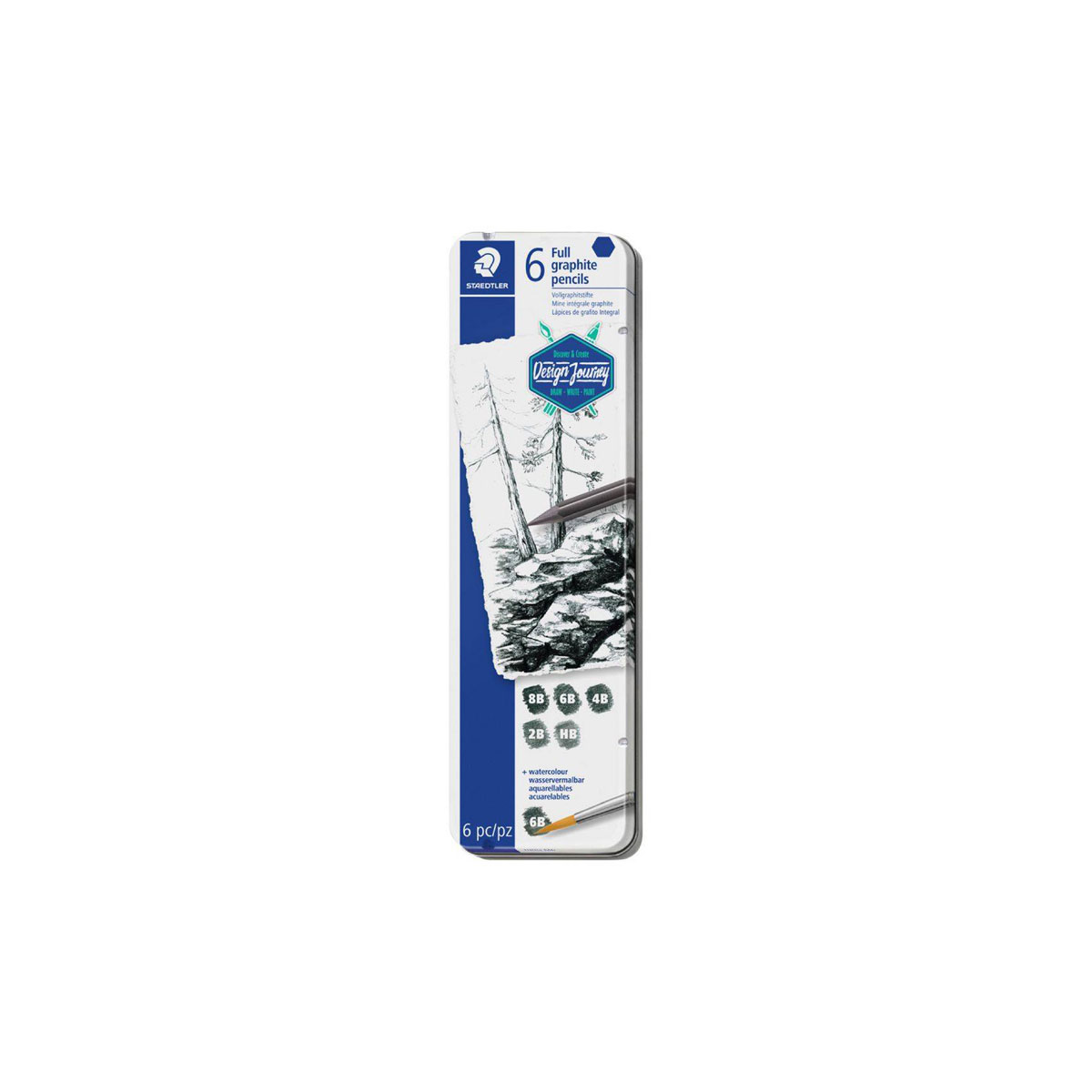 مداد گرافیت خالص استدلر ۶ عددی (full graphite pencils)
