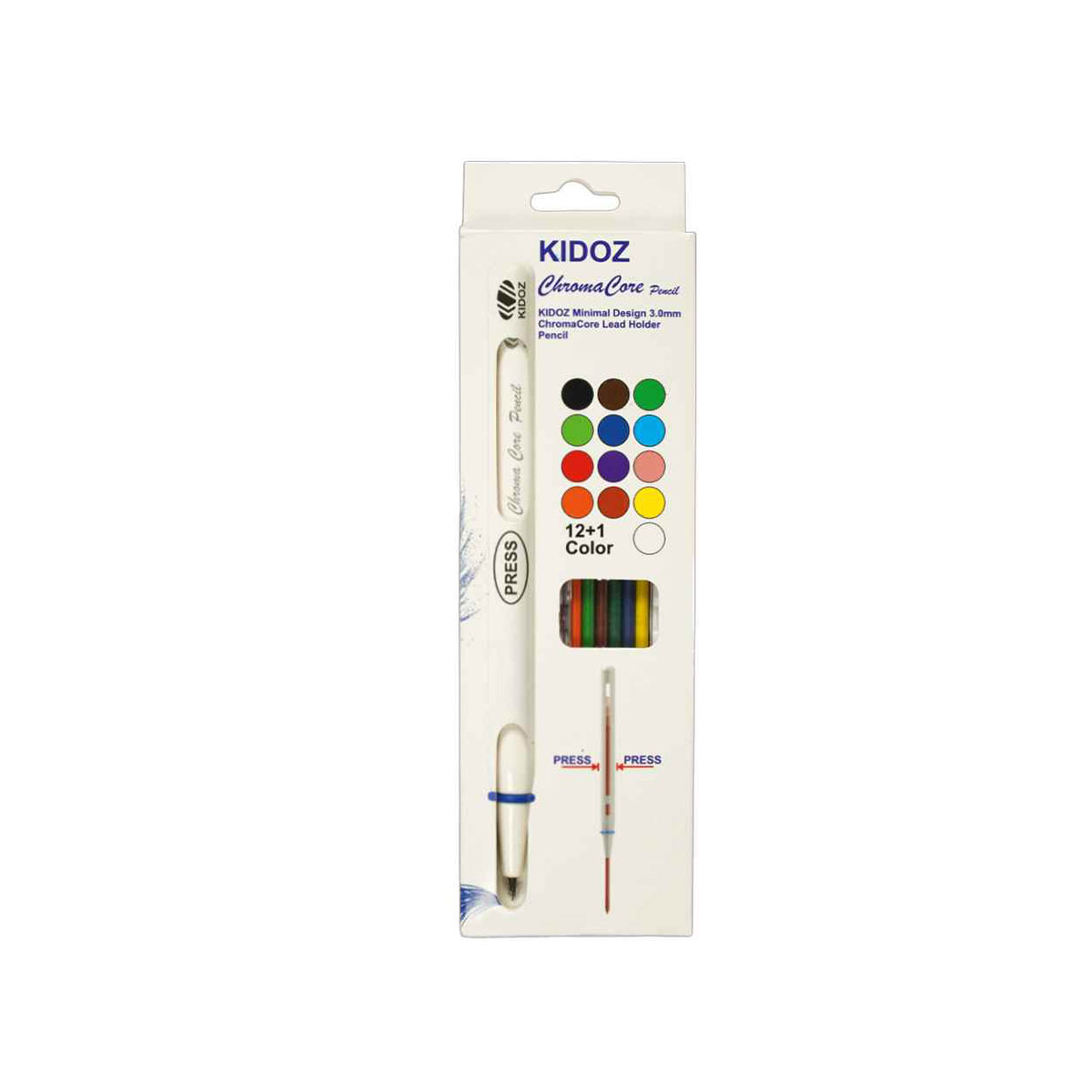 مدادرنگی12+1رنگ فشاری(مغزرنگی3میل) KIDOZ کیدوز کد50367